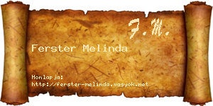 Ferster Melinda névjegykártya